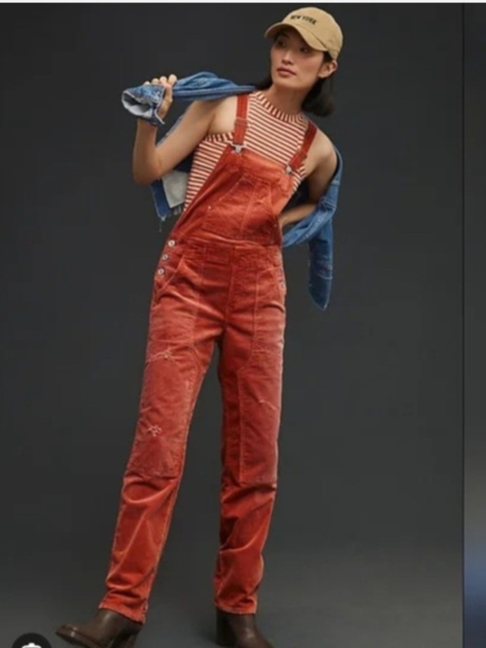 Pilcro Rust Corduroy Women's Overalls
